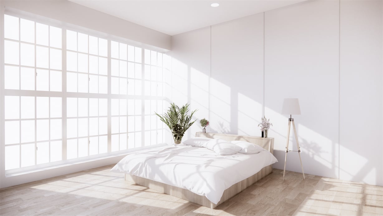 Bedroom Interior with Wooden Floor